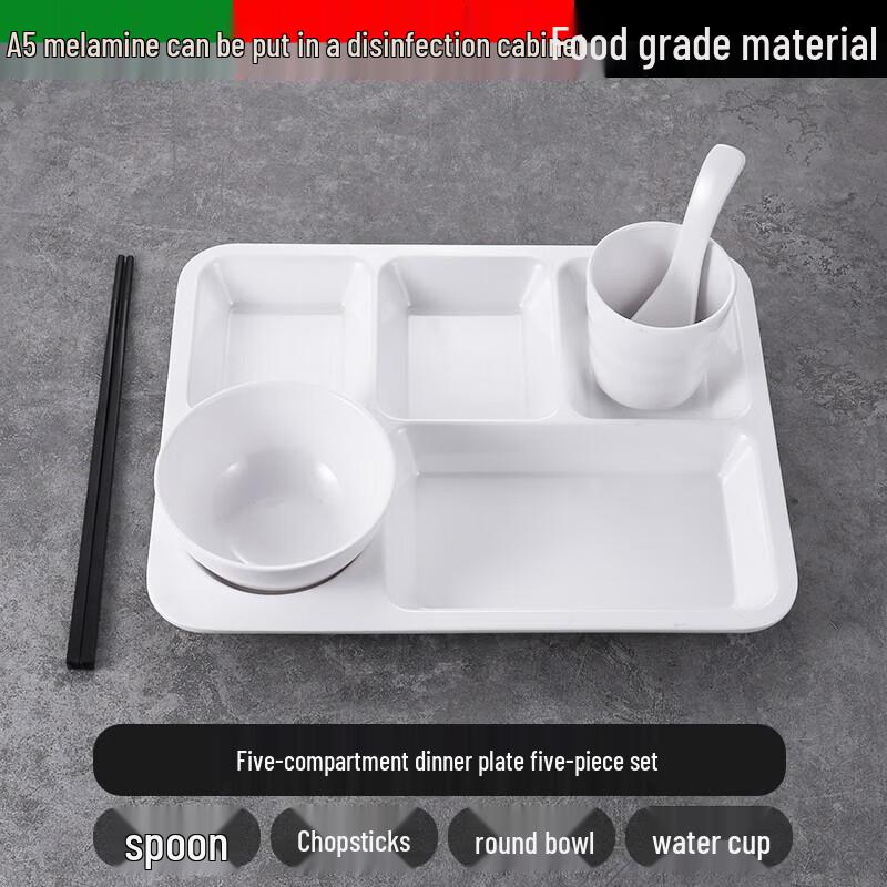Melamine Three-Compartment Canteen Plate