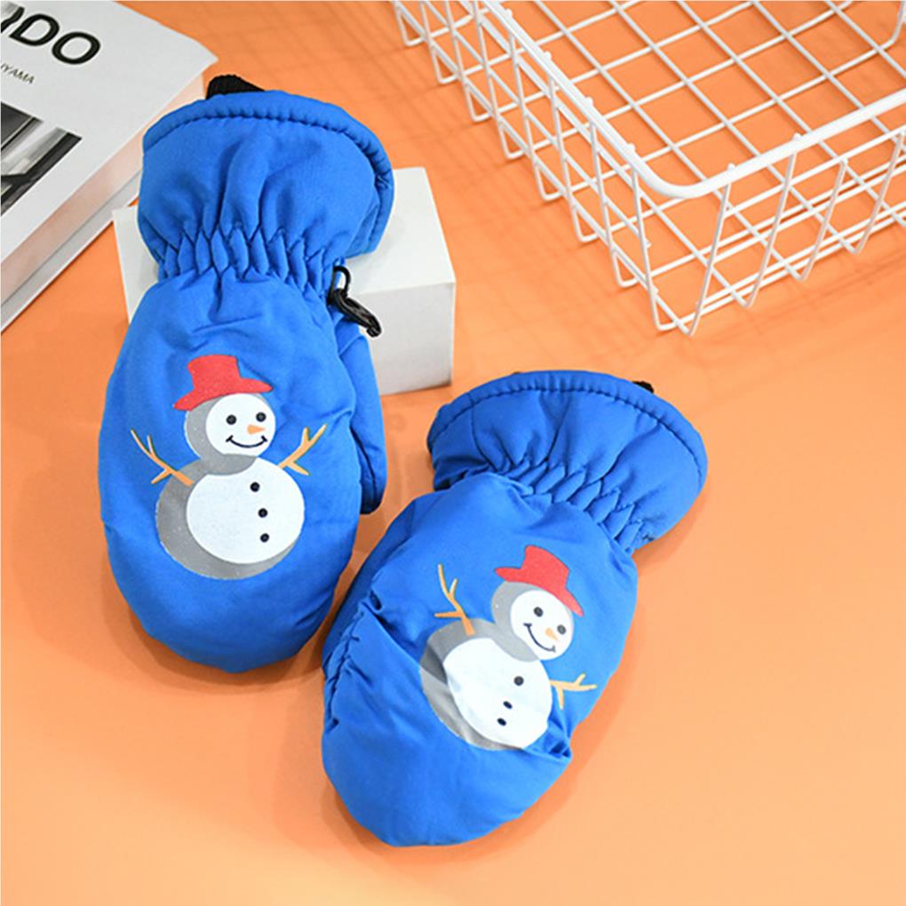 Kids Ski Gloves Warm Children Full-Fingers Non-slide Winter Mittens Cartoon Waterproof Hand Warmer Outdoor Riding Girls