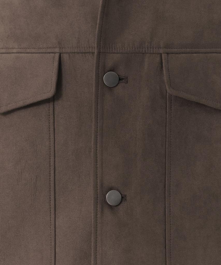 Musinsa Standard Synthetic Suede Minimal Trucker Jacket [Brown]