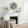 Artificial Flower Wreath with Easter Eggs Spring Wreath Hanging Decoration for Door Wall Window Festival Celebration