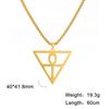 Egyptian Cross Pendant Inside Inverted Triangle Men Necklace Stainless Steel Box Chain Choker For Women Trend Jewelry Gift