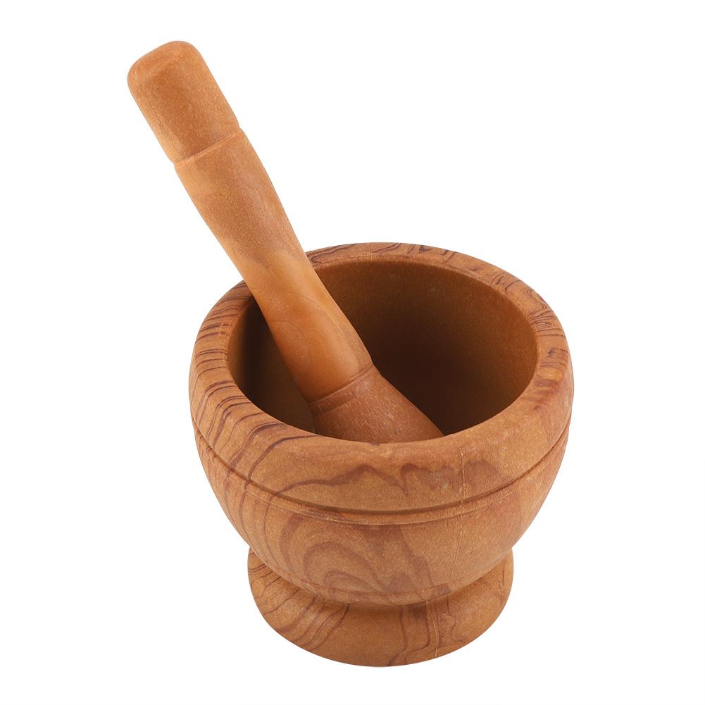 Manual Plastic Garlic Grinder Spices Herbs Mortar Pestle Set Grinding Bowl Kitchen Tool