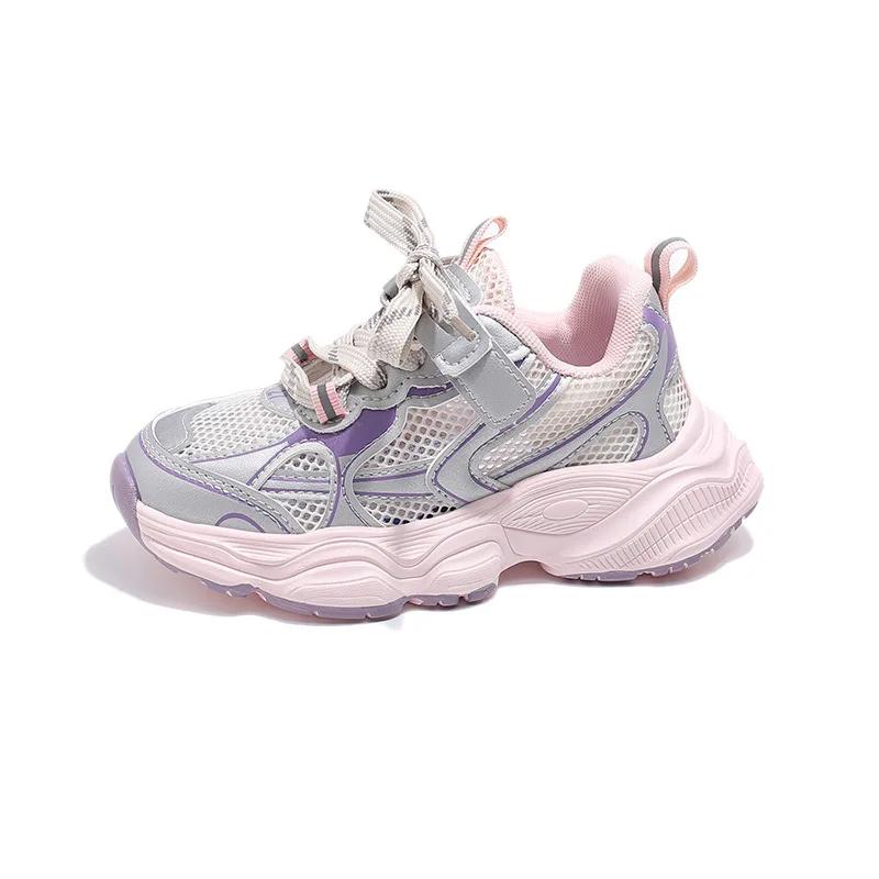 Children Running Shoes Light-weight 2024 New Girls Breathable Mesh Sports Shoes Boys' Casual Fashion Sneakers Wear-resistant