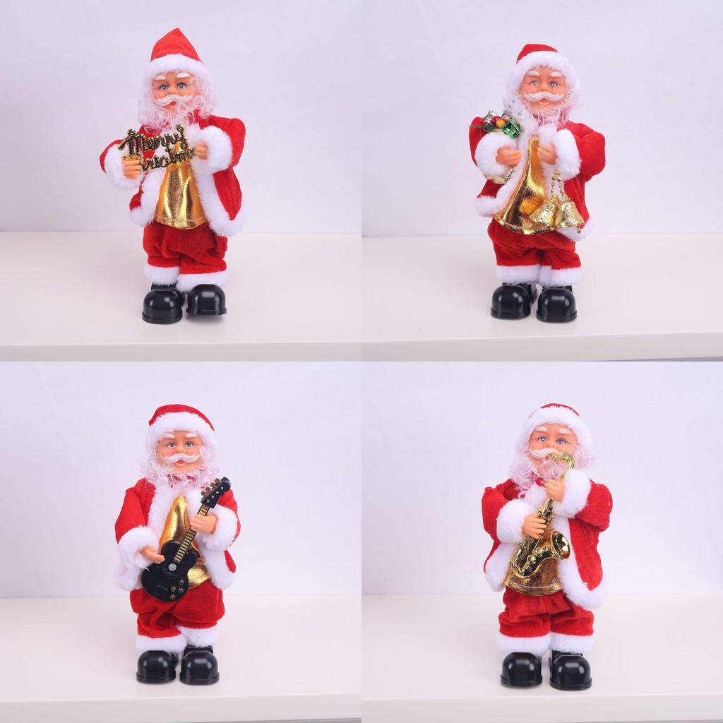 Claus Christmas Santa Toy With Music Playing Guitar Saxophone For Festive Decor