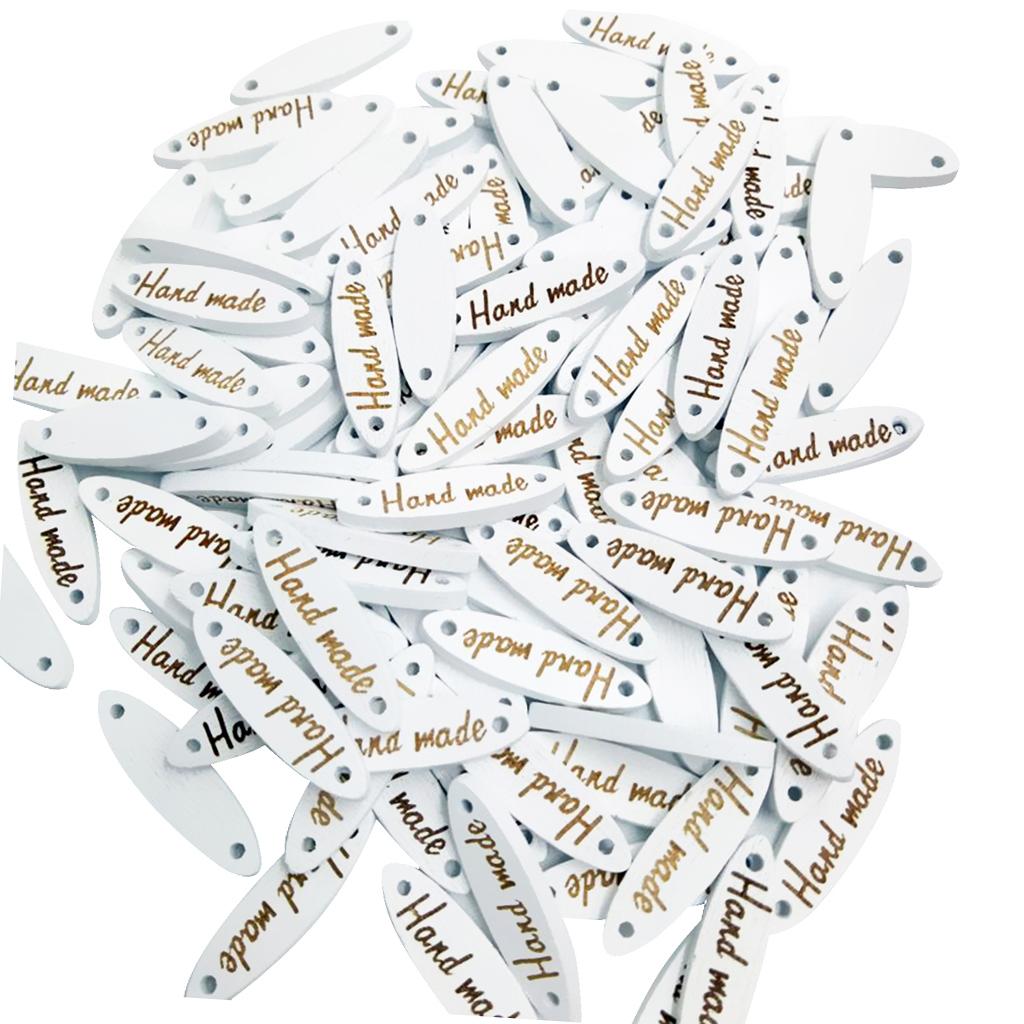 100 Pieces White Handmade Label Shaped Tags for