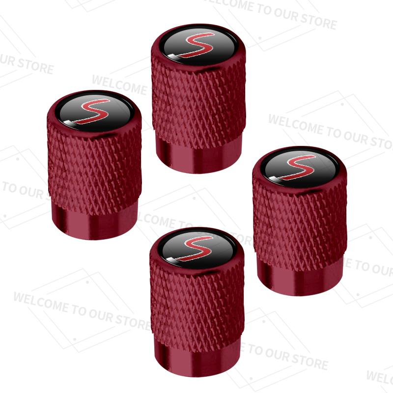4pcs/1set For Mini JCW R50 R55 R56 Cooper S  John Cooper Works S Logo Car Valve Caps Wheel Tires Air Tyre Stem Protective Cover