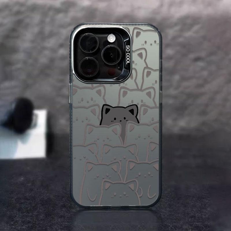 Süße Cartoon-Tier-Graffiti-Bär-Handyhülle für Samsung Galaxy S22 S23 S24 Ultra S25 S20 Plus S21 FE Linsenschutz Vergoldete Hülle