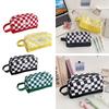 Checkered Pencil Pattern Case Large Capacity Stationery Makeup Cosmetic Gift Bag