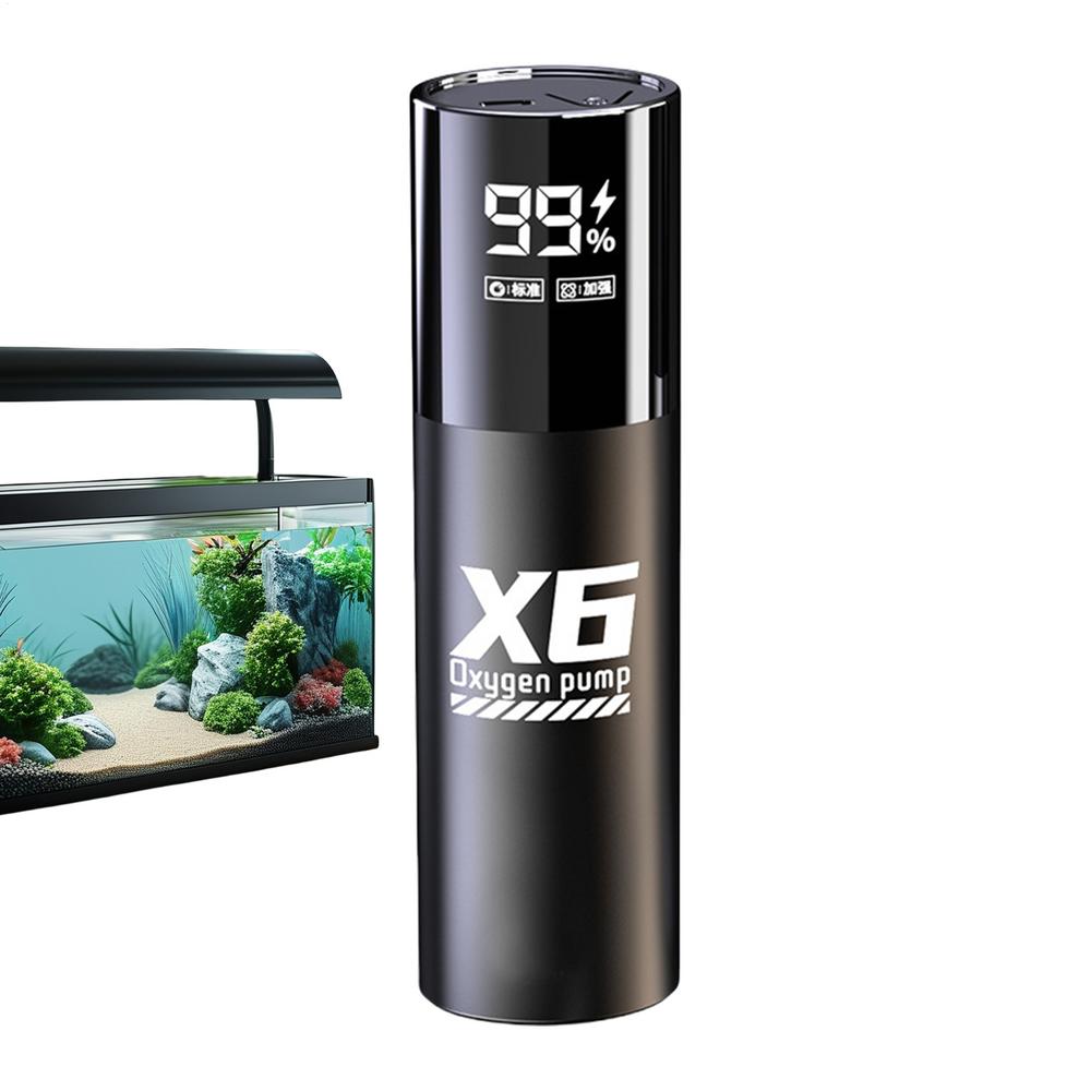 Aquarium Air Pump Outdoor Fishing Picnic Oxygen Pump Quiet Waterproof Oxygen Bubbler with Airstones Rechargeable Fishtank