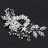 Bridal Wedding Headdress Europe and America Cross Border Handmade Headwear Silver Leaf Barrettes Hair Accessories