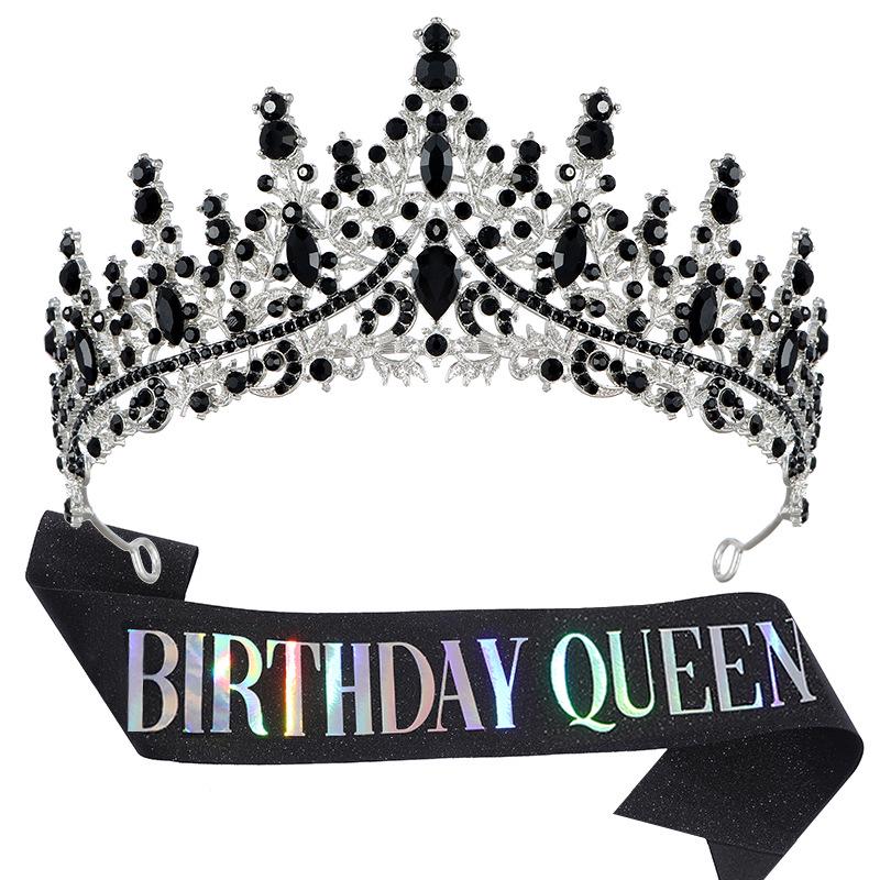 Luxury Crystal Crown & Sash Set for Birthday Girl