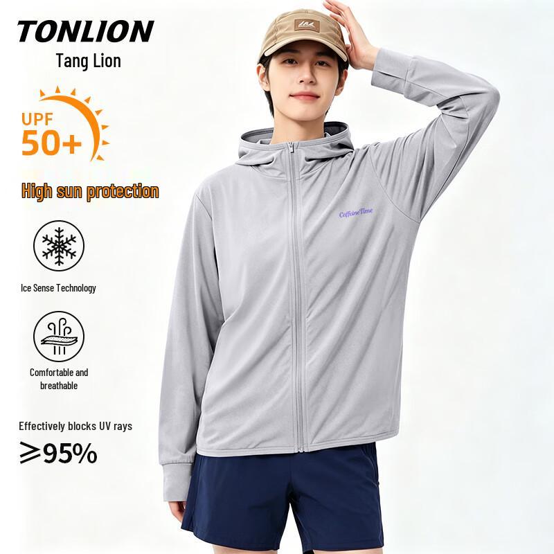 

TonLion Men s UPF50+ Hooded Sun Protection Jacket L