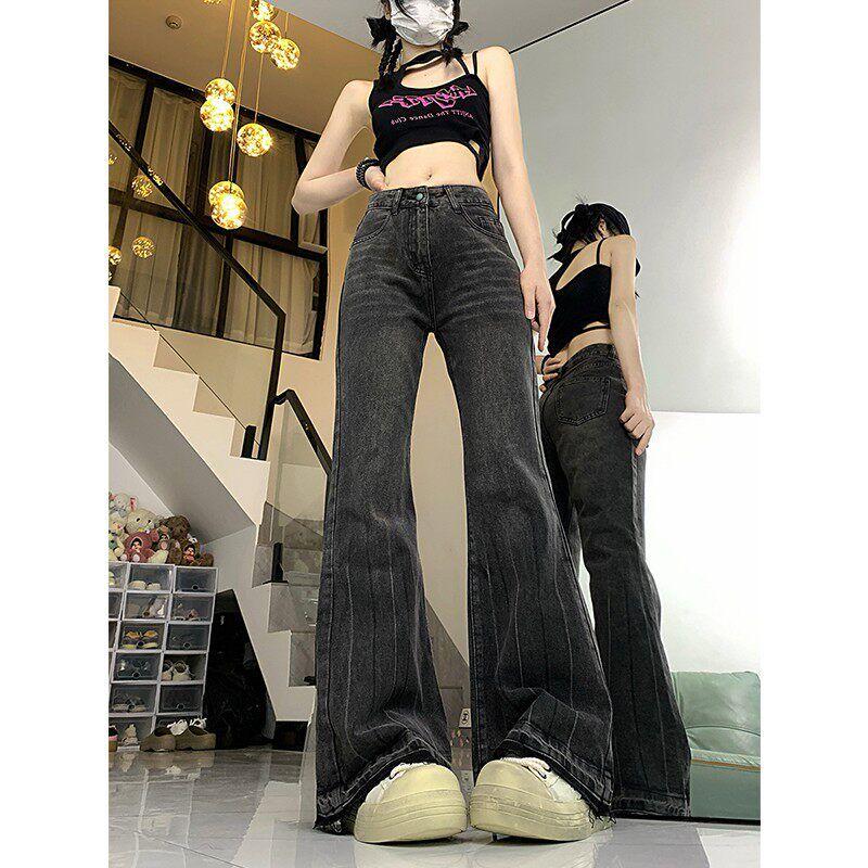 Loose-Fitting Flared Jeans for Women, Spring New Style, Plus Size, Flattering, High-Waisted, Wide-Leg Bell-Bottom Pants