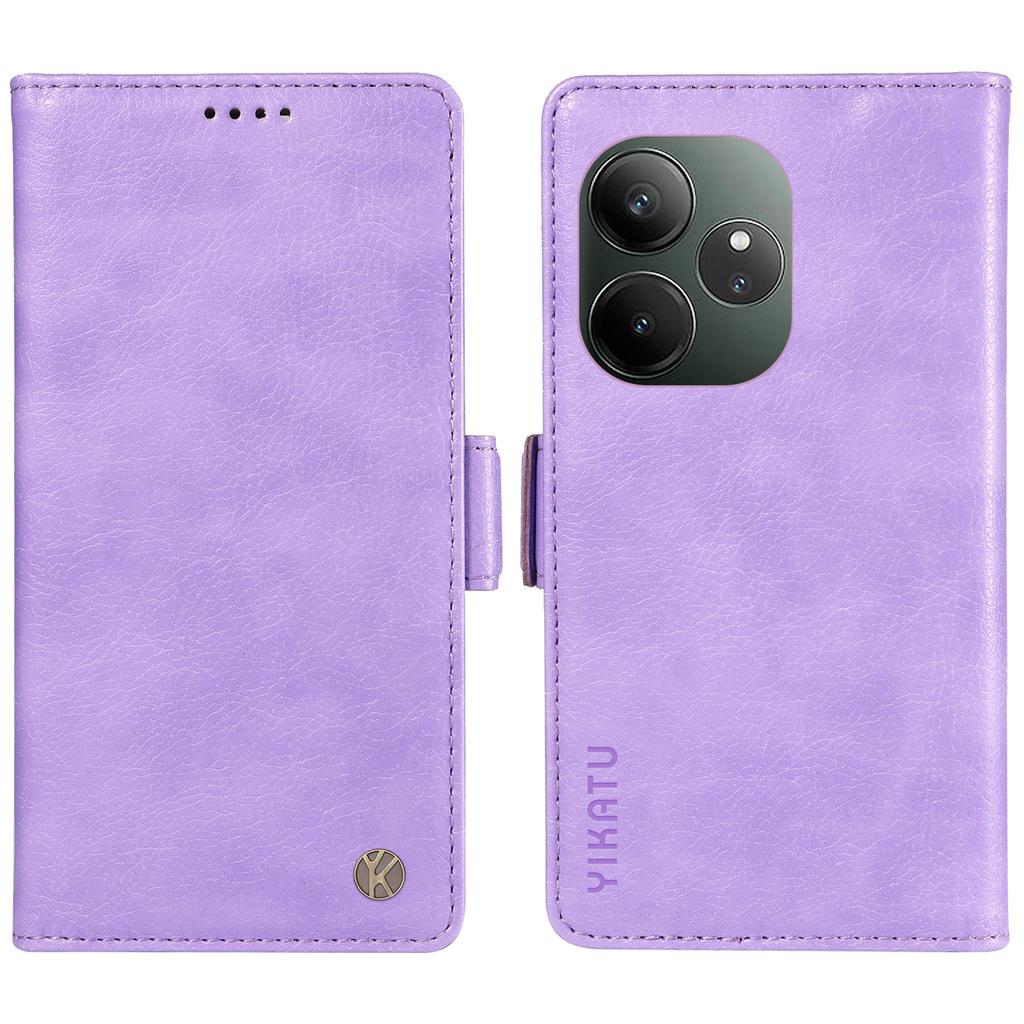 YIKATU YK-007 For Realme GT 6 5G Case Litchi Grain Leather Phone Cover Magnetic Clasps Full Protection
