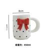 Bow Knot Ceramic Cup and Plate Set Girls Coffee Mug  Home Breakfast Cups Office Afternoon Tea Cup Water Cups Milk Mug Juice Mugs