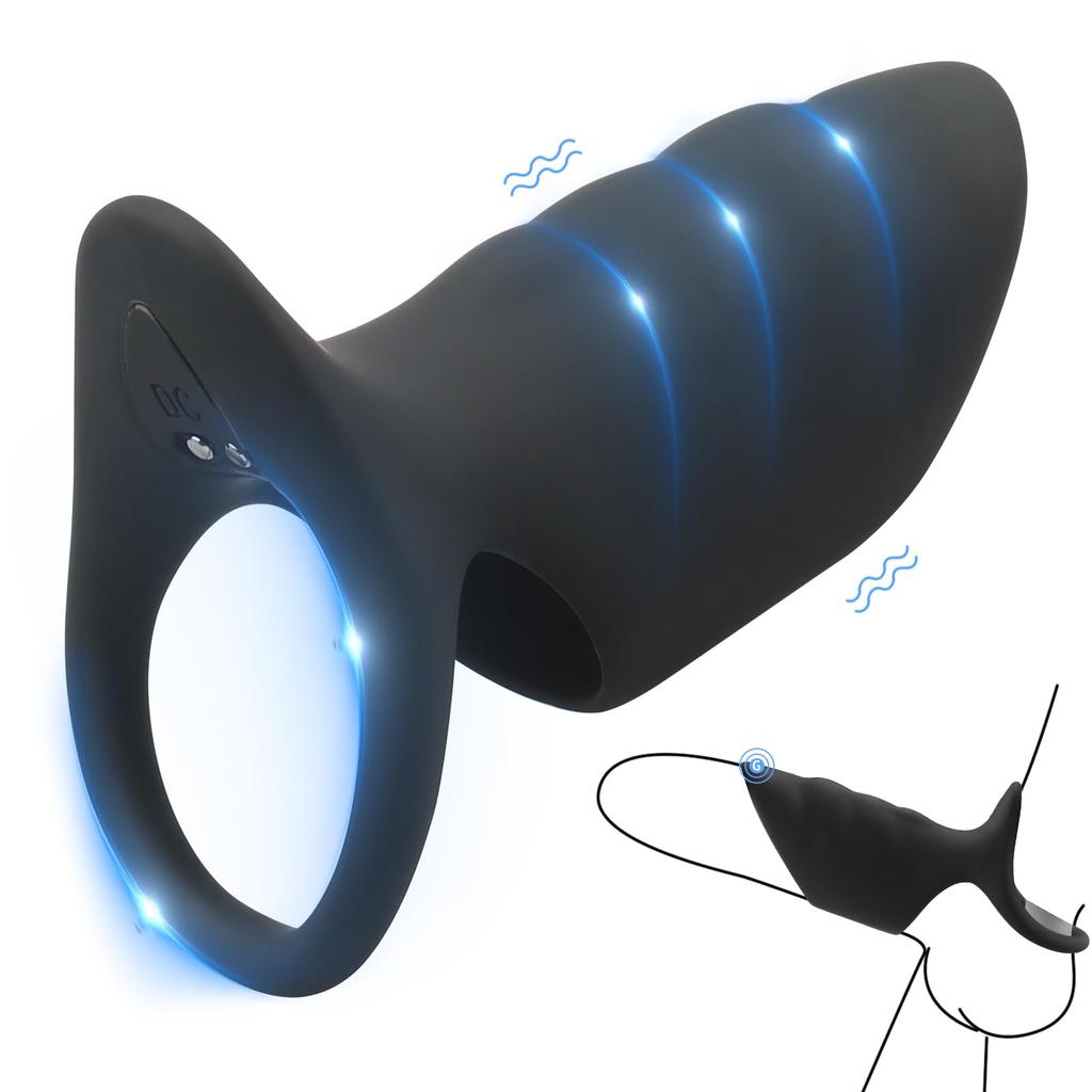 QUWANNICE Penis Ring Cock Ring Dual Motor 10 Remote Control Glans Vibrator Electric Vibrator Strong Vibration Male Adult Toy Made of Highly Elastic