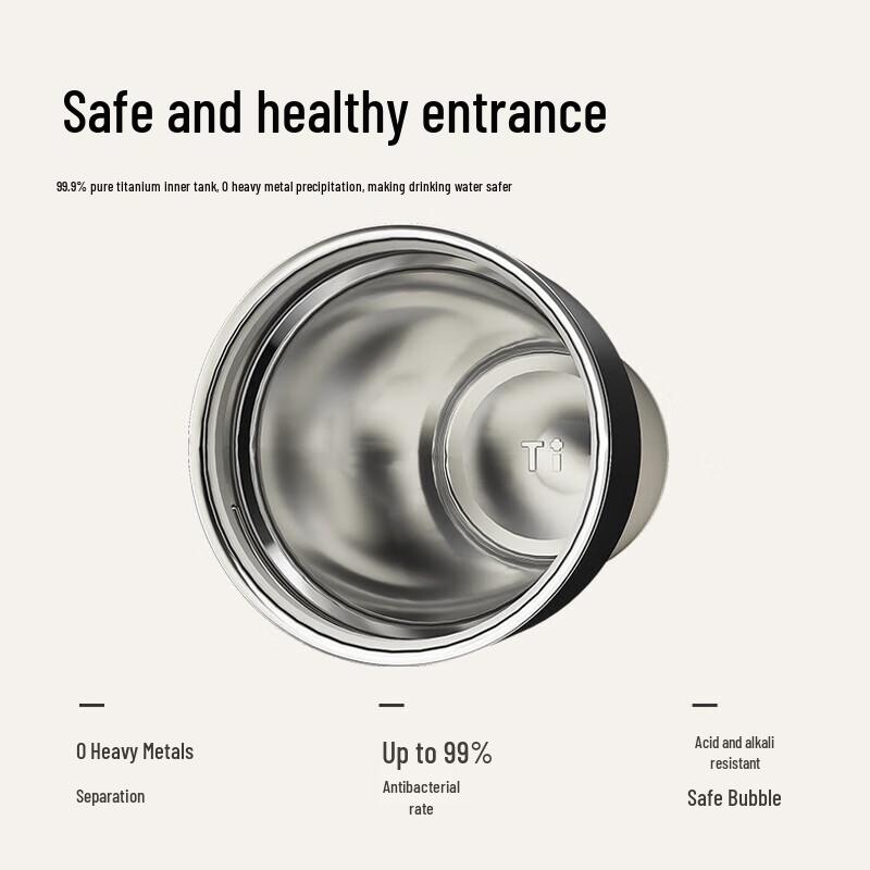 TOMIC Titanium Lid Insulated Coffee Mug, 450ml