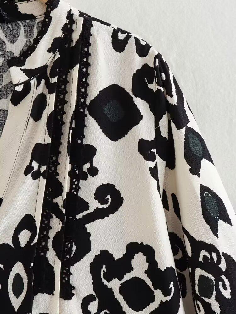 Spring 2025 Women's European-American Style Print Mini Dress