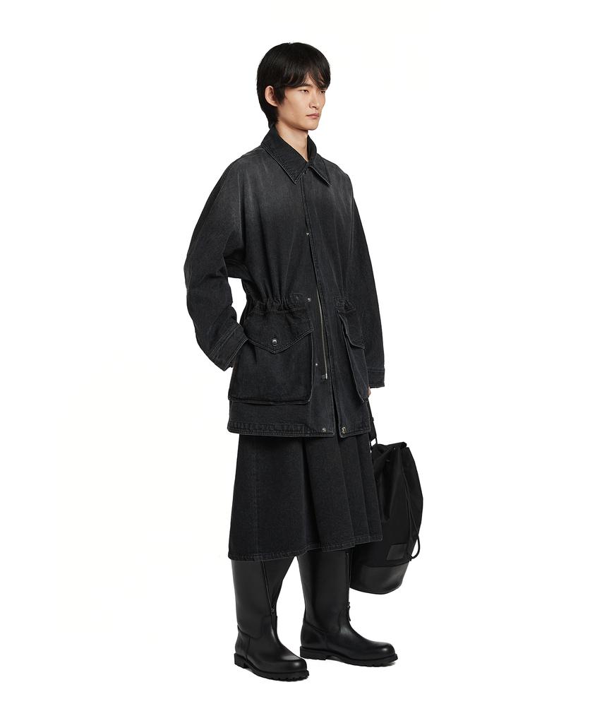 TRUNK PROJECT Pleated Denim Pants_Black