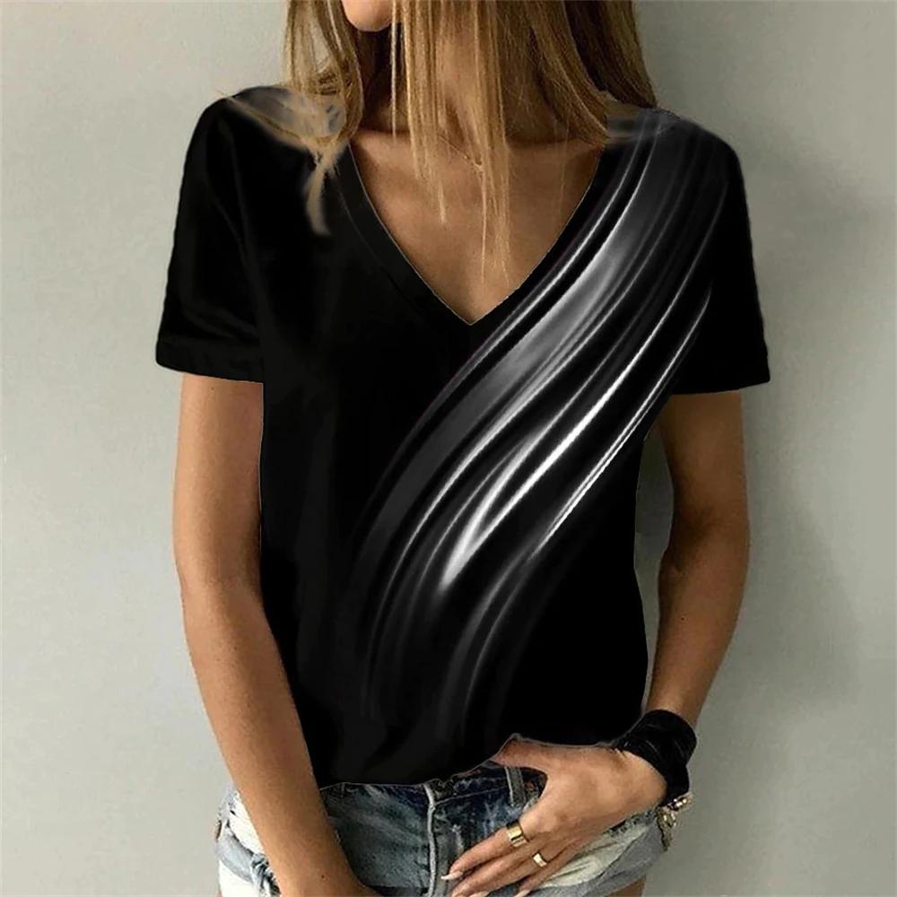 S-8XL Plus Size T Shirt For Women Gradient Style Short Sleeve Tops Tees Harajuku Casual Clothing Oversized Fashion Streetwear