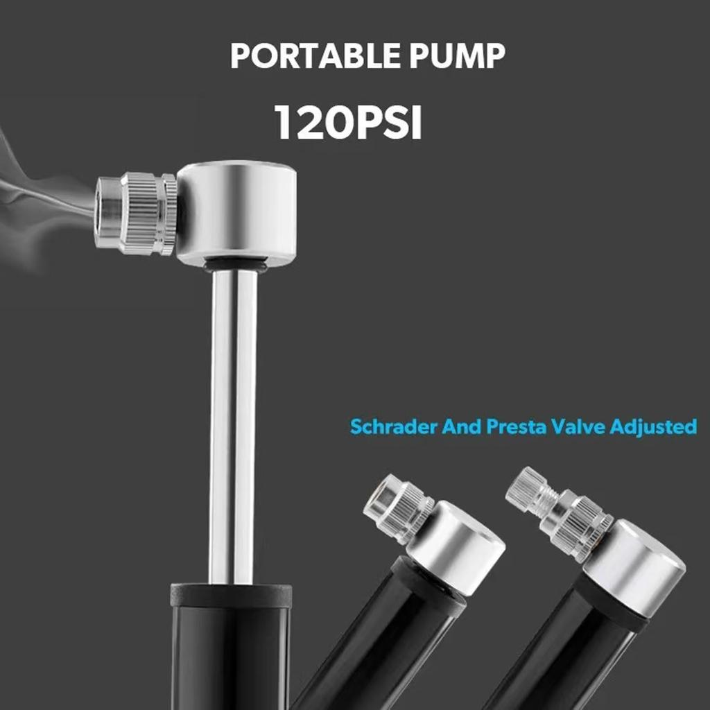 Bicycle Pump Portable Mountain MTB Road Bike Hand Air Pump Tire Inflator Schrader Presta Valve Cycling Pump 120PSI Lightweight
