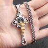 Vintage Christian Jesus Cross Pendant Necklace Men's Religious Jesus Necklaces Prayer Baptism Jewelry