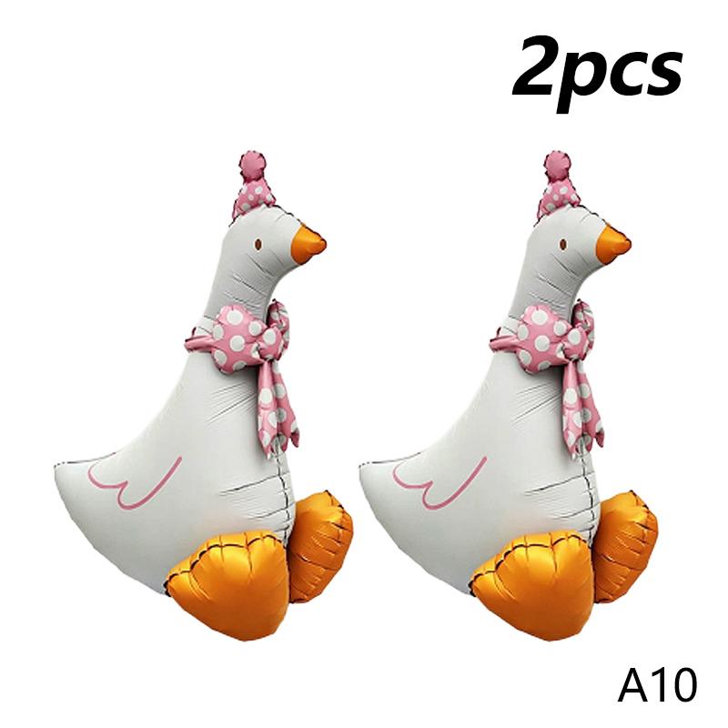 2PCS Cartoon Animal Standing Foil Balloons Long Float Time Thick Aluminum Foil for Wedding Kids Birthday Decor