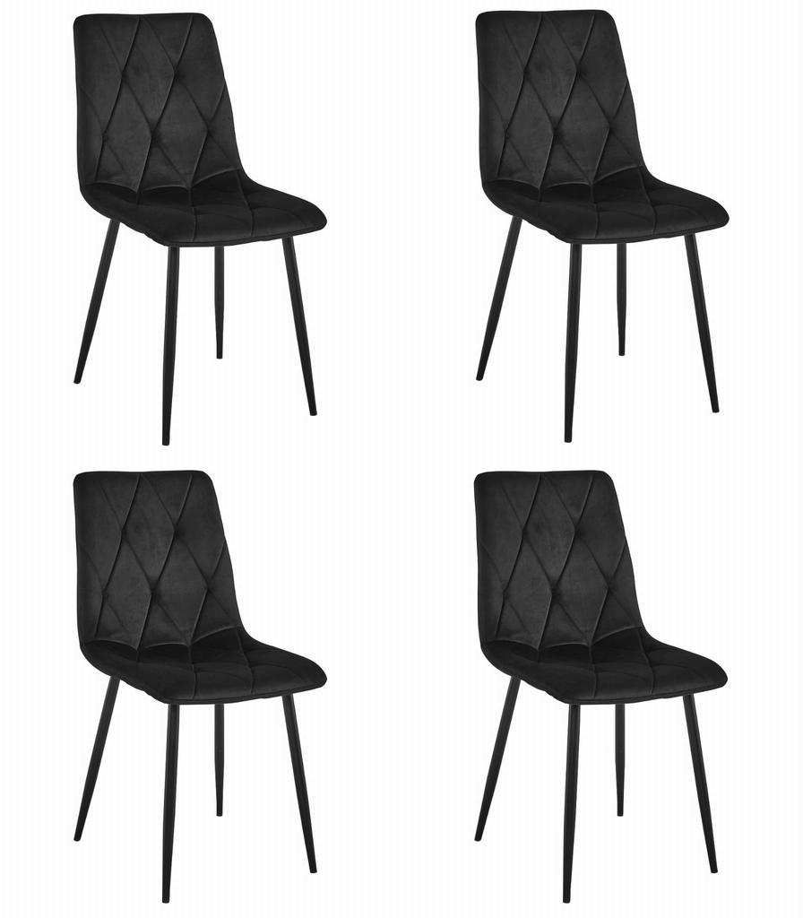 LIBRA Chair - Black Velvet / Black Legs X 4