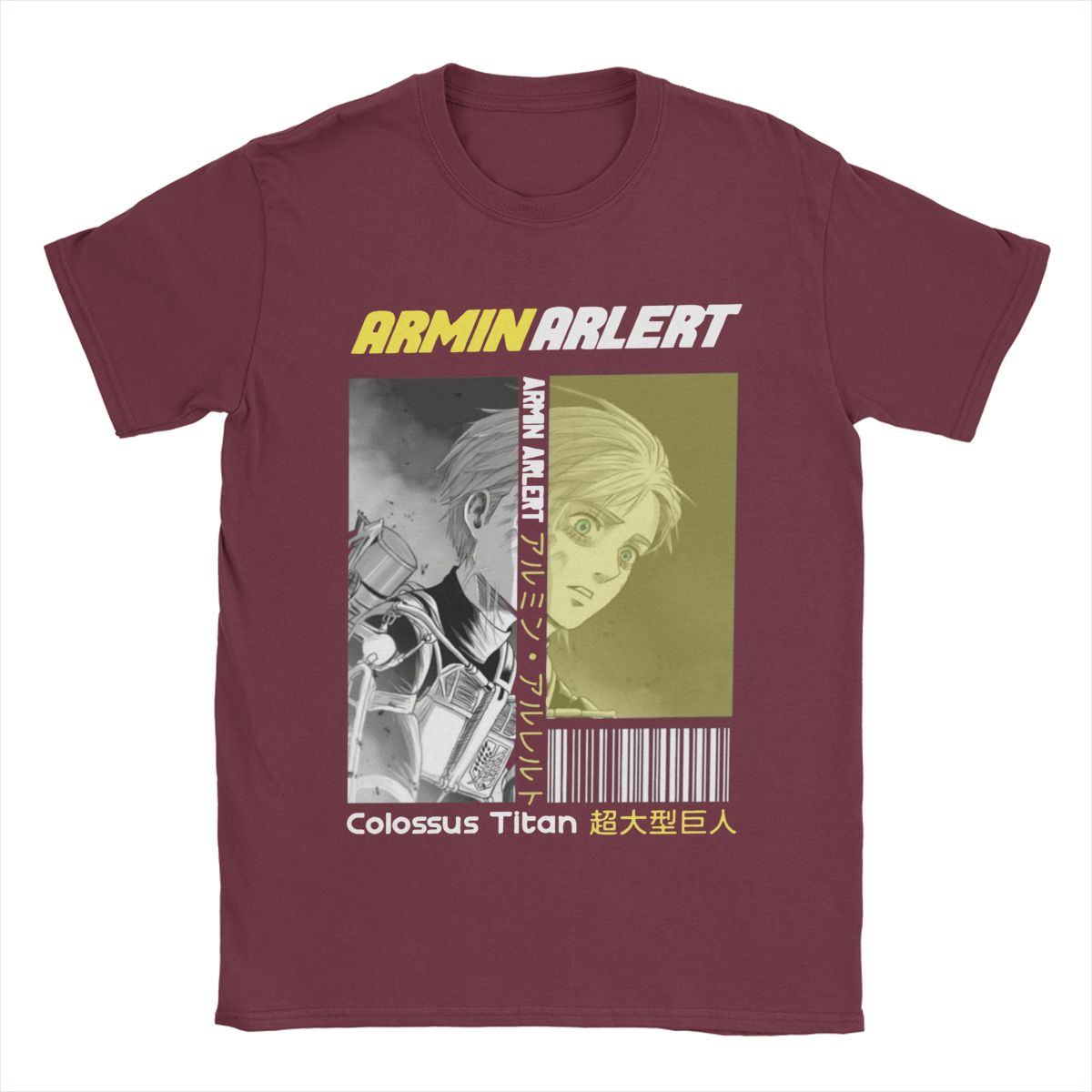 

Мужские футболки Armin Arlert AOT Leisure Cotton Tee Shirt Short Sleeve Anime T Shirt Crewneck Clothing Big Size XXXXXL бордовый