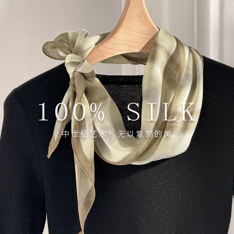 100% Mulberry Silk Scarf Fashion Women Elegant Scarves Shawl Hijab Bandana Pashmina High Quality Neckerchief Female Echarpe