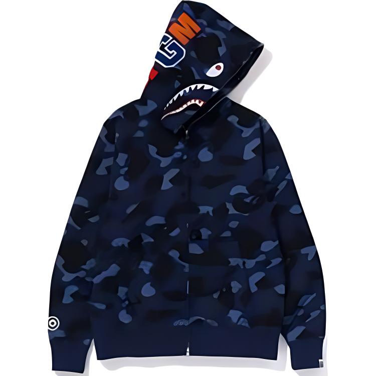 Bape Color Camo Shark Wide Fit Full Zip Double Hoodie 1K20-115-007