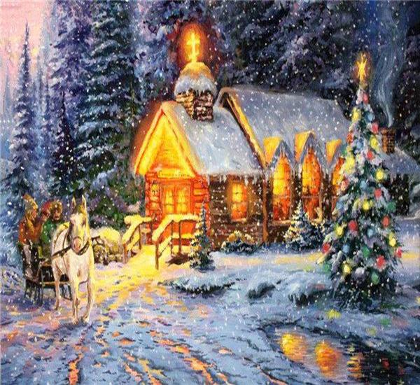 RUOPOTY Painting By Numbers Winter Landscape Hand Painted Art Gift DIY Picture By Number Christmas Kits Home Decoration
