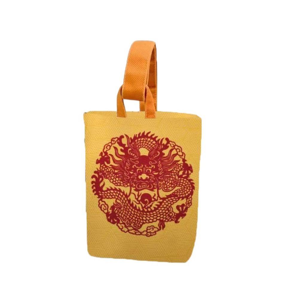 

Large Capacity Canvas Bucket Bag Animal Cartoon Handbag Gift Dragon Tote Bag Shopping E