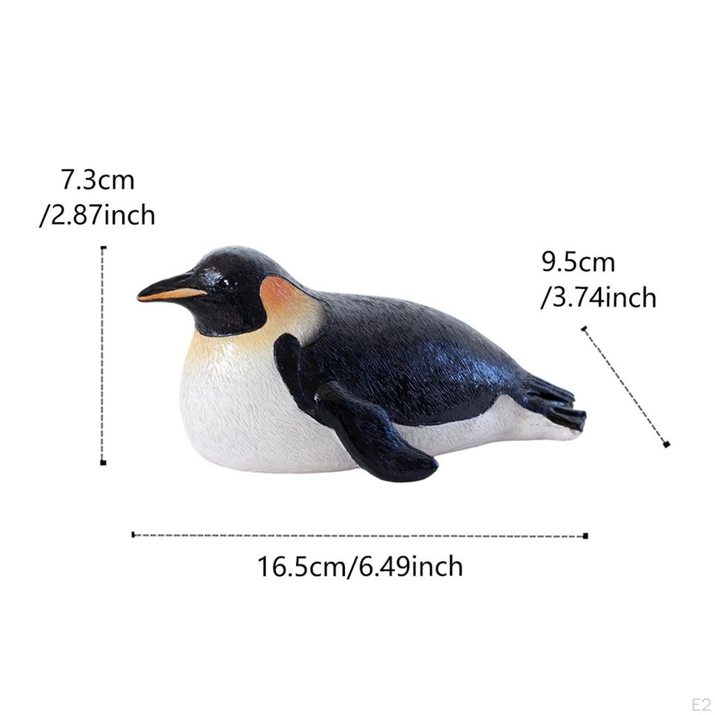Pond Water Floating Penguin Figurine Resin Gift Collectible Centerpiece Animal Statue Decor for