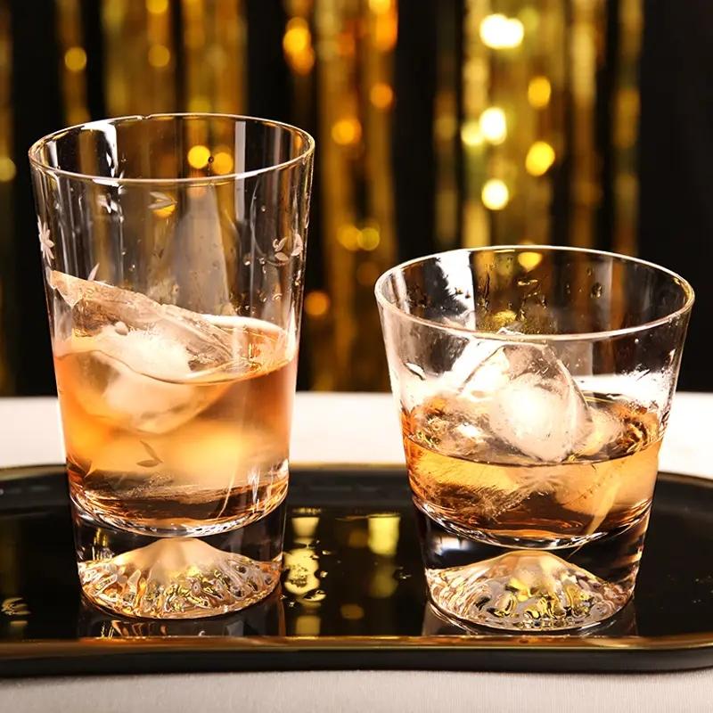 Classic Transparent Snow Mountain Cup Japanese Mount Fuji Whisky Glass Cup Breakfast Milk Drink Beer Wine Fruit Juice Cups