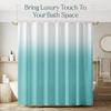 Ombre Blue Gradient Shower Curtain Machine Washable All Season Waterproof Privacy Protection 2D Print Solid Color Design Modern