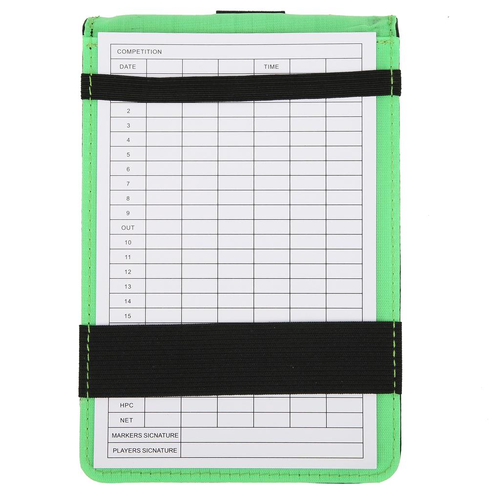 Porta Cartão de Pontuação de Golfe Capa de PU Protetor de Livro de Pontuação Clipe com Acessórios para Caneta