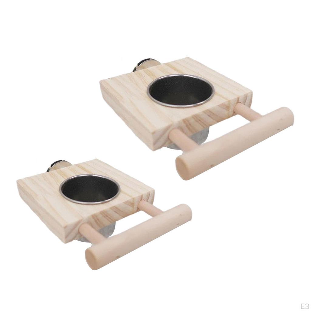 Bird Feeder Cup with Wooden Platform Easy To Install Durable Hanging Feeders Birdseed And Water