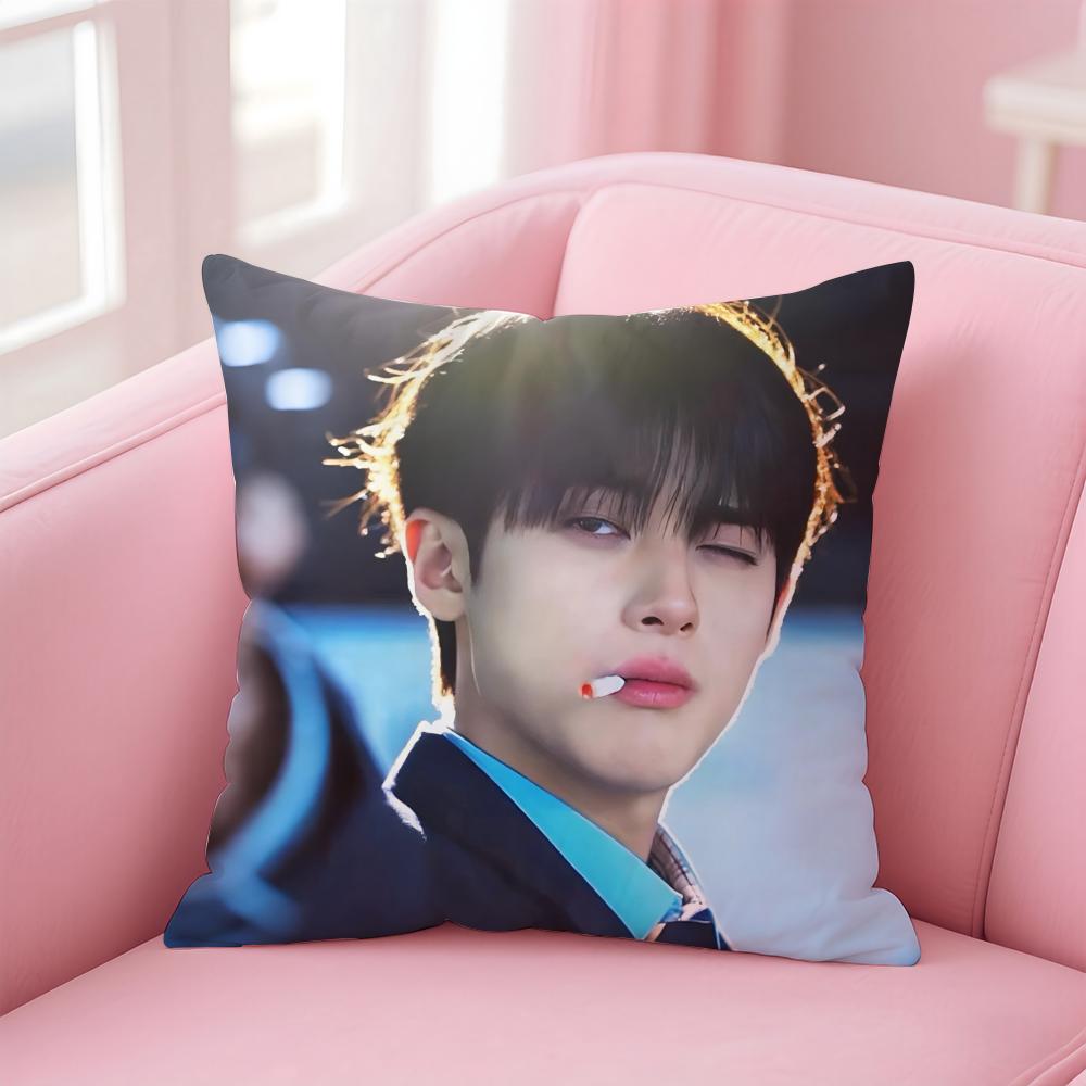 Hot Handsome Kpop KKim Min KKyu Cushion Cover Pillowcase Short Plush Invisible zipper Room Sofa Cushion Cover