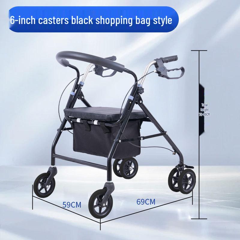 Korean Folding Walker with Wheels – Walking Aid and Shopping Cart