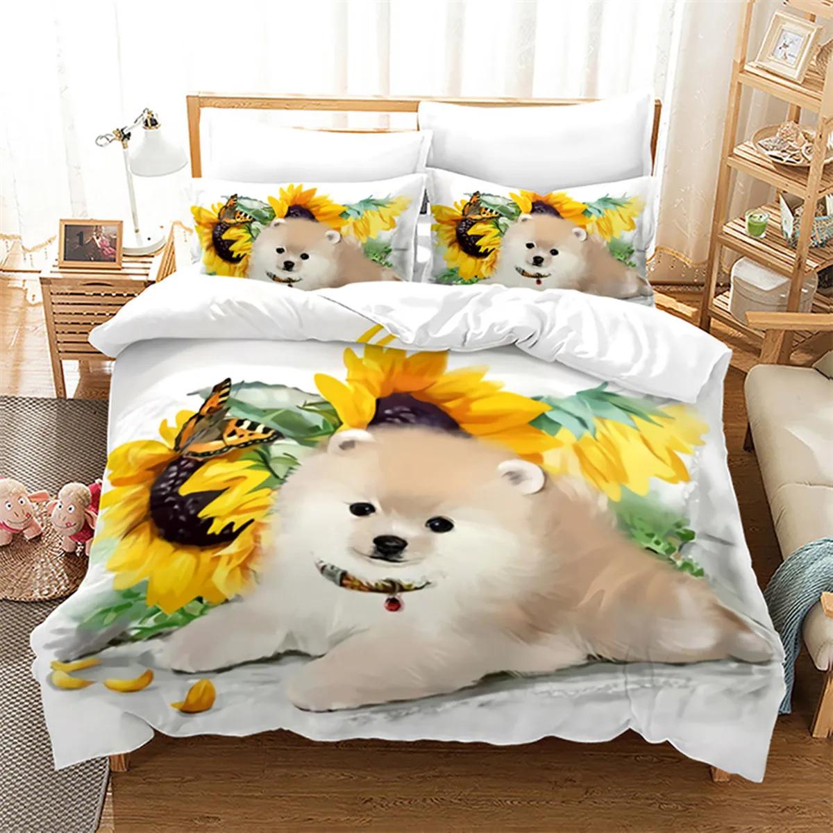 

Brown Painted Art Dog plus Cat Soft Duvet Cover for Children Ten Young Boys Rom Decorations Microfiber Animal Theme Adorable Lovely Pet Pupy Quen 120*200cm Single