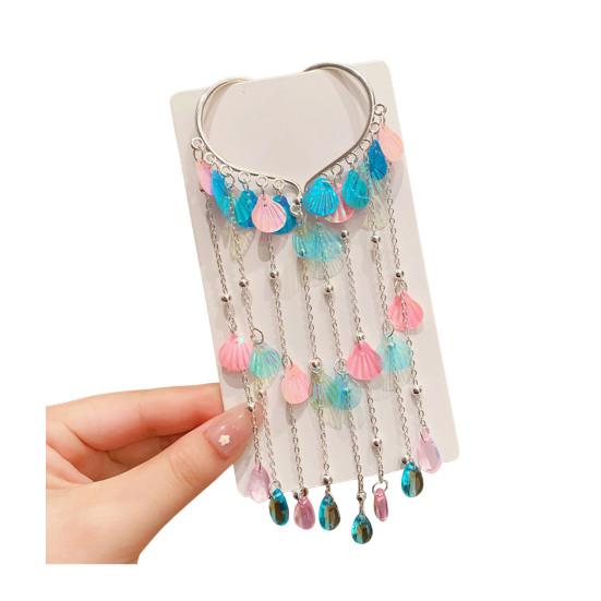 Girl Hair Pin Bowknot Starfish Shell Faux Pearls Chain Decor Kids Hair Clip Princess Headwear Hair Accessories