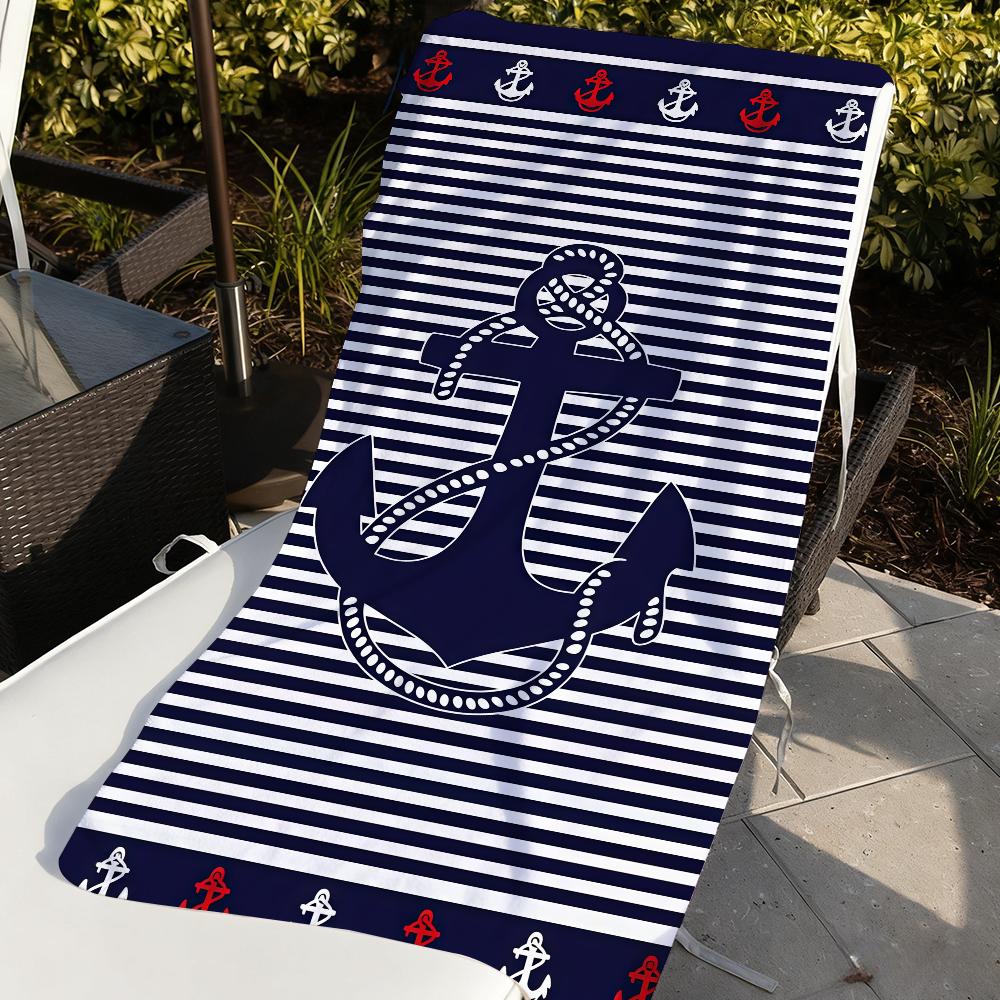 Nautical Anchor Nautical Style Towel Quick Drying Beach Towels Are Suitable For Swimming Pools Camping Yoga And The Gym