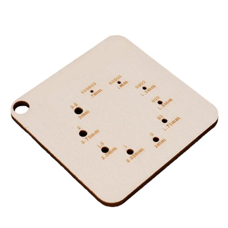 Dřevěná měrka na pletací jehlice Měrka na pletení Pletací nástroj Tkací měřicí nástroj Pletařské pravítko Háčkovací doplňky