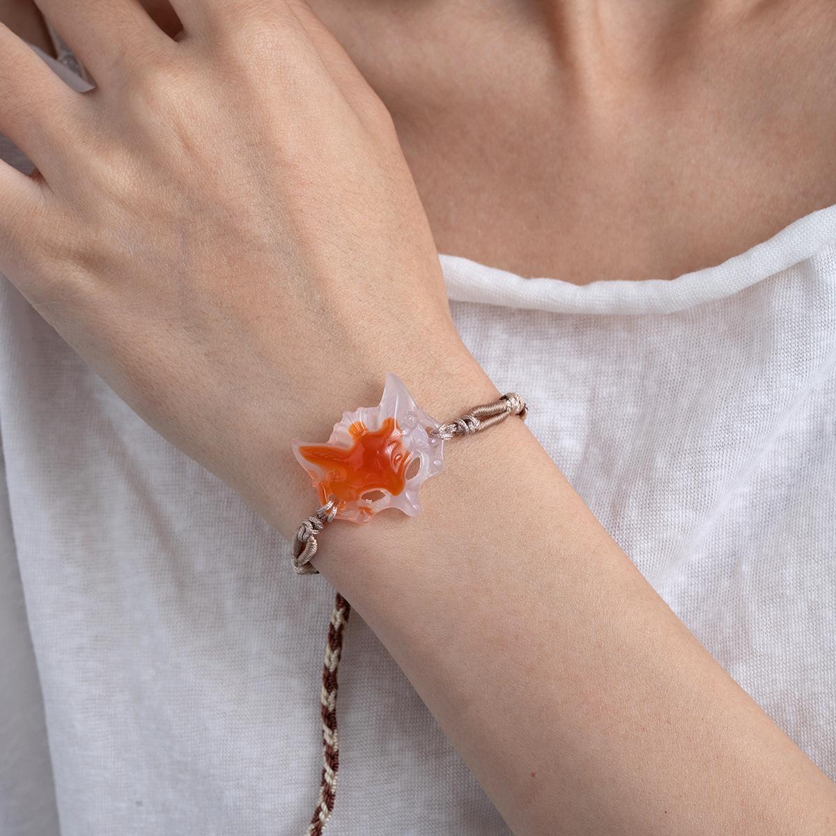 Браслет-маска Лисы-духа Этнический стиль Ретро Плетеный браслет Нишевый дизайн Антикварные украшения Высокой ценности