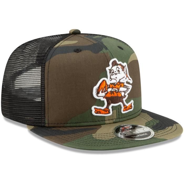Throwback Cleveland Browns Mesh 9Fifty Snapback Cap wood