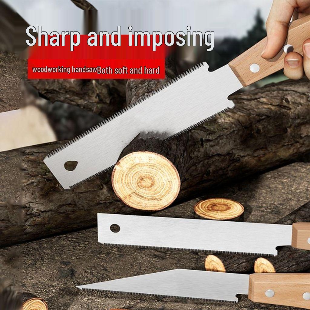 Imported Double-Sided Precision Woodworking Hand Saw with Fine Triple Teeth for Fast Mortise and Tenon Cuts