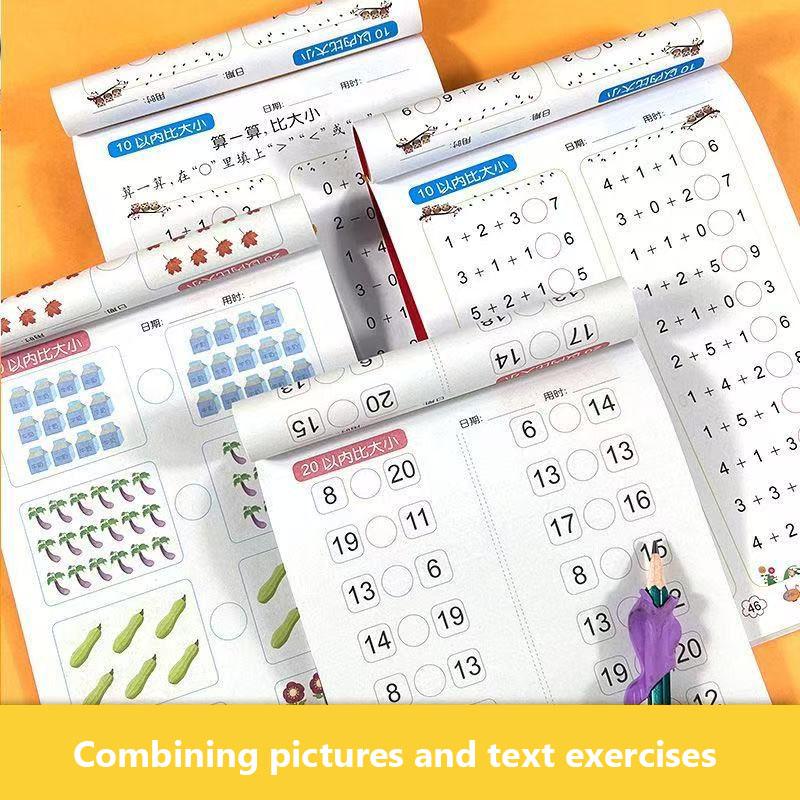 62 Pages Kids Math Workbook, Dot Matrix Tracing Book for Number Comparison, Preschool Learning Activities Book for Kids Age 3-6