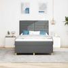 LED Box Spring Bed with Mattress Dark Gray 140 x 190 cm Fabric