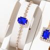 5-teiliges Set Damen Saphir Europäische und Amerikanische Persönlichkeit Temperament Liebe Diamant Halskette Ohrringe Ring Armband Set